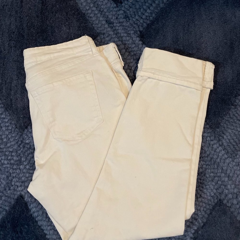 Gap Straight Cuff White Jeans